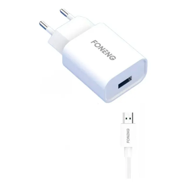 Cargador Ficha 2.1a + Cable Micro Usb 1m Foneng Eu43 Css