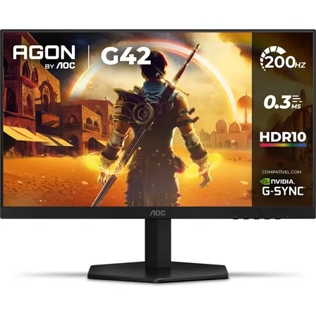 Monitor Gamer Aoc Agon G42 24 200hz 0,3ms Ips 24g42he Preto 127/220v