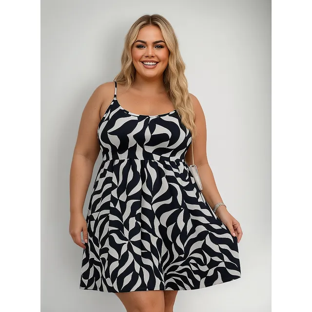 Vestido Plus Size Curto Soltinho Fresquinho De Alçinha Verão