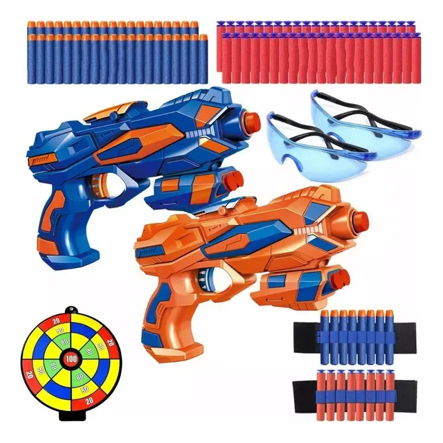 Pistola Juguete De 60 Dardos Espuma Compatible Nerf Niños
