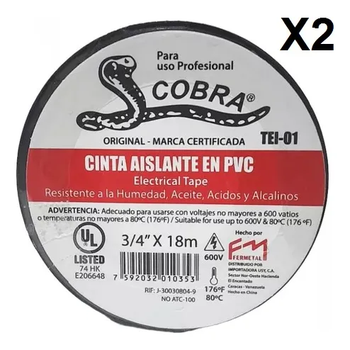 Teipe Cobra Negro Original Garantia Sellado Somos Tienda 