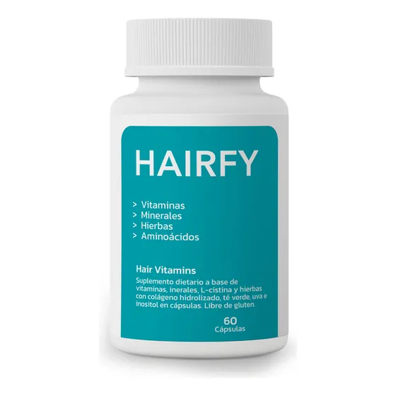 Vitaminas para el cabello Hairfy - Pelo, Piel y uñas con Biotina, Colágeno y 20 ingredientes más, para Mujeres y Hombres – 60 cápsulas