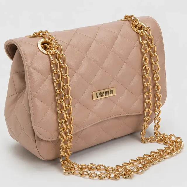 Bolsa Feminina Pequena Média Ombro Corrente Transversal Tiracolo Casual Couro PU Alça Lateral De Lado Fashion