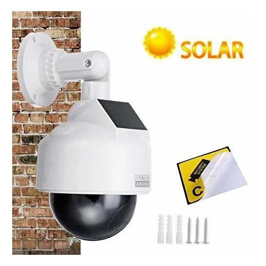 Camara Seguridad Falsa Cctv Luz Led Roja Intermitente Uso