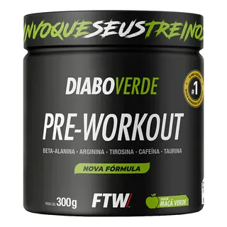 Suplemento Em Pó Pre Treino Pre Workout 300g Sabor Maça Verde Ftw - Diabo Verde Suplemento Em Pó Pre Treino Pre Workout 300g Sabor Maça Verde Ftw - Diabo Verde
