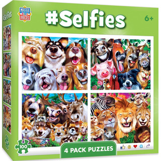 Masterpieces Selfies Paquete De 4 Rompecabezas Para Niños - Masterpieces Selfies Paquete De 4 Rompecabezas Para Niños -