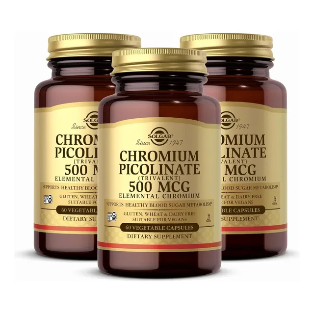 Picolinato De Cromo 500 Mcg Solgar 120 Capsulas Vegetales