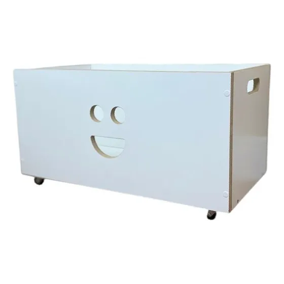 Baú Para Brinquedos Infantil Com Rodinhas Branco Sorriso60cm