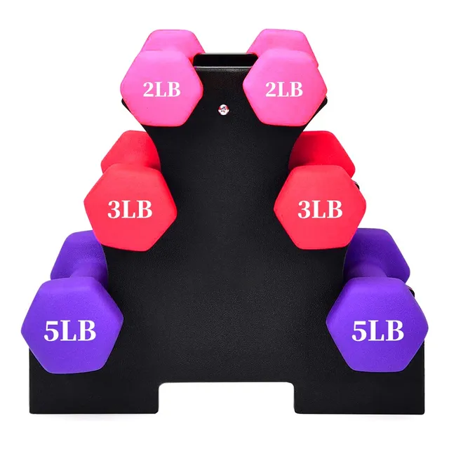 Set Pesas Mancuernas 20lb Vinil Con Rack Soporte