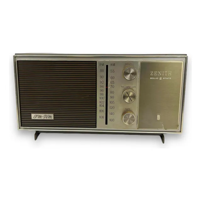 Rádio Zenith Antigo Solid State Mid. Z415jmarrom E Dourado