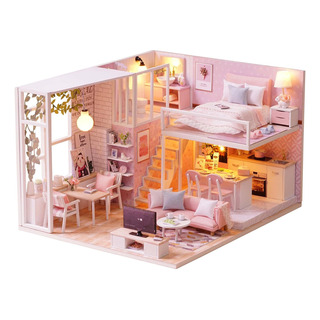 Bricolaje Casita De Muñeca Miniatura Led Regalo De Cumpleaño Bricolaje Casita De Muñeca Miniatura Led Regalo De Cumpleaño