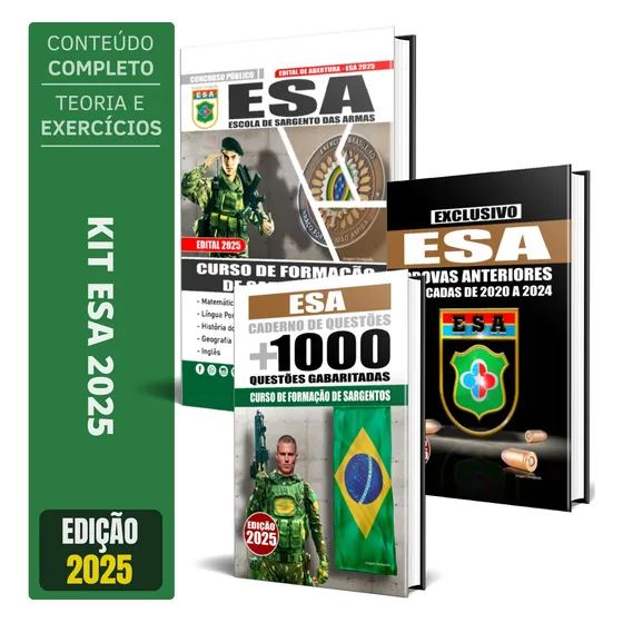 Kit Apostila Esa Sargento + Questões + Provas Anteriores