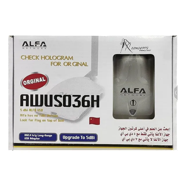 Adaptador Usb Wifi Alfa Awus036h 5dbi Chipset 3070