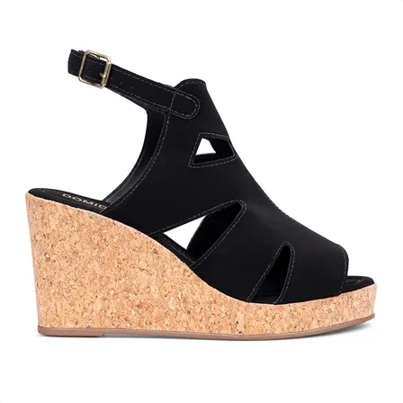 Sandália Feminina Salto Amadeirado Estilo Anabela