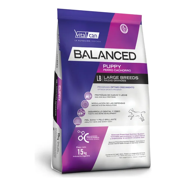 Vitalcan Balanced Para Perro Cachorro De Raza Grande 20kg