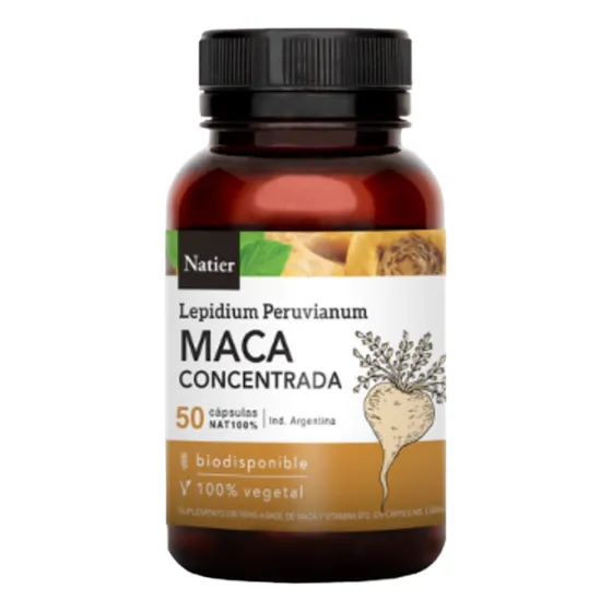 Maca Concentrada Energía Y Equilibro Hormonal Natier 50 Caps Sabor Sin sabor