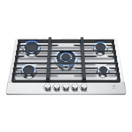 Parrilla Parrilla De Gas 5 Quemadores Con Sensores Seguridad De Flama, Encendido Electronico, Superficie De Acero Inoxidable 76cm, Incluye Espreas Para Gas Lp O Natural Y Manguera, Estufa Empotrable Avera Ai5