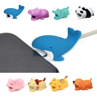 Kit Com 3 - Protetor Cabo Usb Carregador Bichinhos Silicone Kit Com 3 - Protetor Cabo Usb Carregador Bichinhos Silicone
