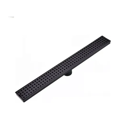 Rejilla Lineal Negra Perforada 8x60cm Antiolor 