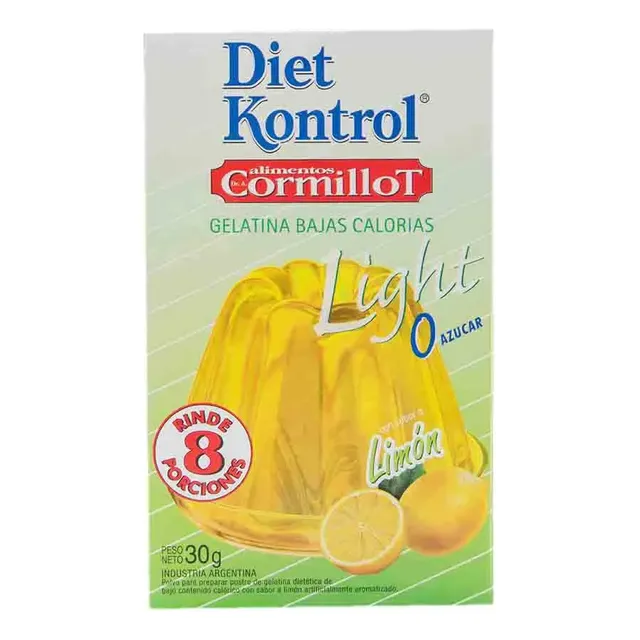 Gelatina 0 Azúcar De Limón Bajas Calorias Diet Kontrol 30g