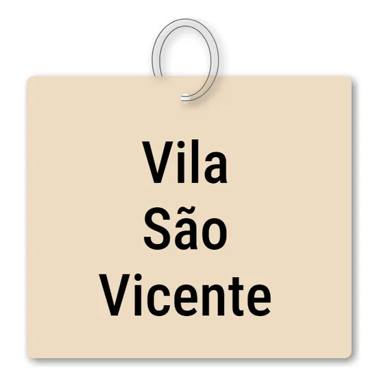 Chaveiro Vila São Vicente Mdf Turismo C/ Argola