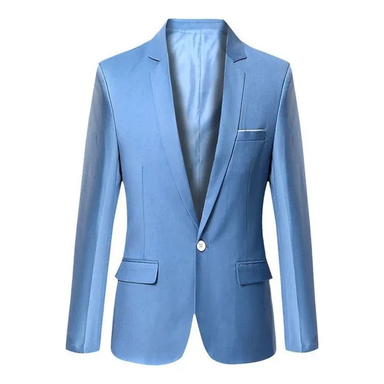 Hombre Manga Larga Slim Hombre Chaqueta Fina Blazers