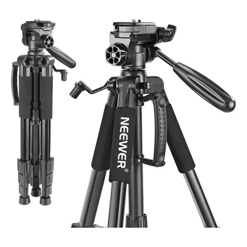 Neewer Trípode Portátil De Aluminio De 142cm Con Cabeza Giratoria De 3 Vías, Bolsa Para Cámara Réflex Digital (dslr)