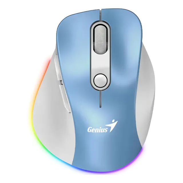Mouse Genius Inalambrico Bt Recargable Ergo 9000s Pro Color Light Blue