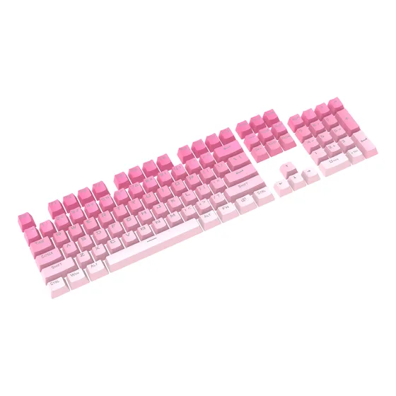 Teclas Gamer Redragon A133 Degradado Rosa Blanco Ingles Idioma Inglés US
