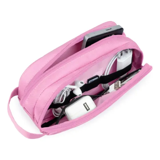 Organizador Para Cables Rosado Doble Cierre