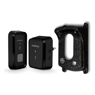 Kit Campainha Sem Fio Cib 101 Preta Intelbras Com Protetor 127/220v Kit Campainha Sem Fio Cib 101 Preta Intelbras Com Protetor 127/220v
