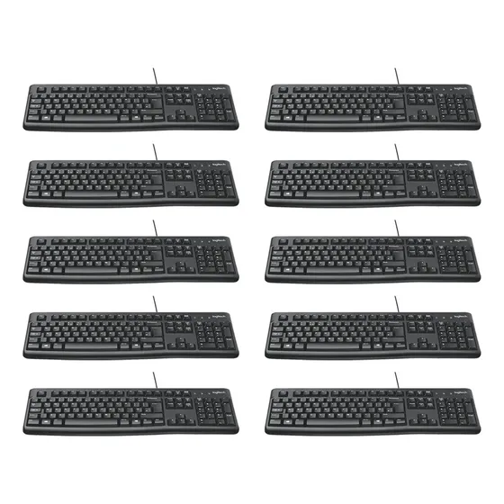 Combo 10 Teclados Com Fio Usb Abnt2 Logitech Tecla Ç Brasil.
