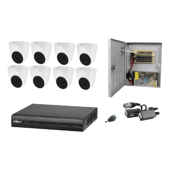 Kit Cctv 8 Camaras Dahua Domo 1080p Dvr 8 Ch  