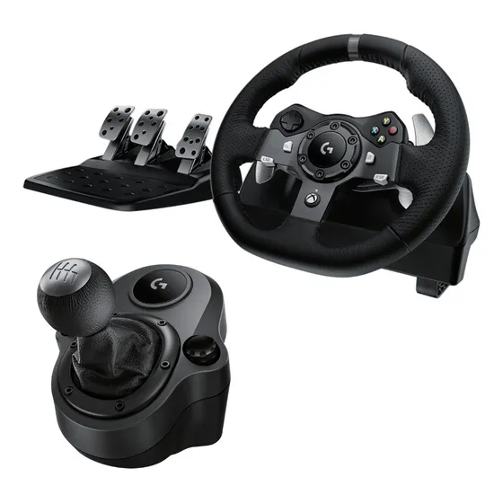Bundle Logitech G Volante G920 Xbox Pc + Palanca De Cambios Color Negro