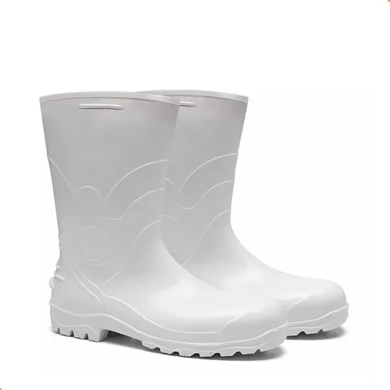 Bota Impermeável Pvc Bracol Aquafort  Com Bico De Aço Branca
