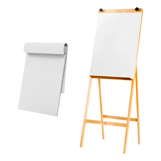 Flip Chart Cavalete Madeira 1.80mt Com Bloco 20 Folhas Souza