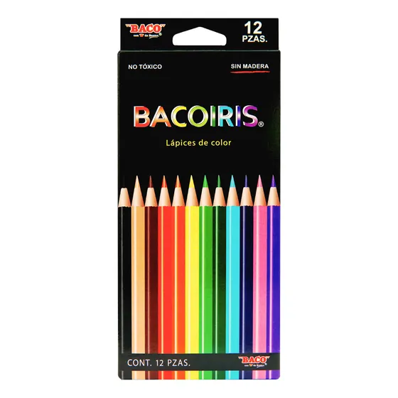 Bacoiris Lápices de Colores Punta 3.3mm 12 Colores Baco