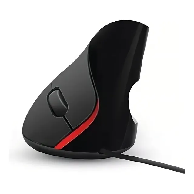 Vertical Ergonomico com fio Negro