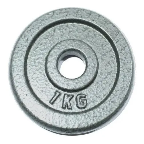 Disco Pesa 1 Kg Preolimpico Barra Recta-mancuernas 4 Unidade Color Gris