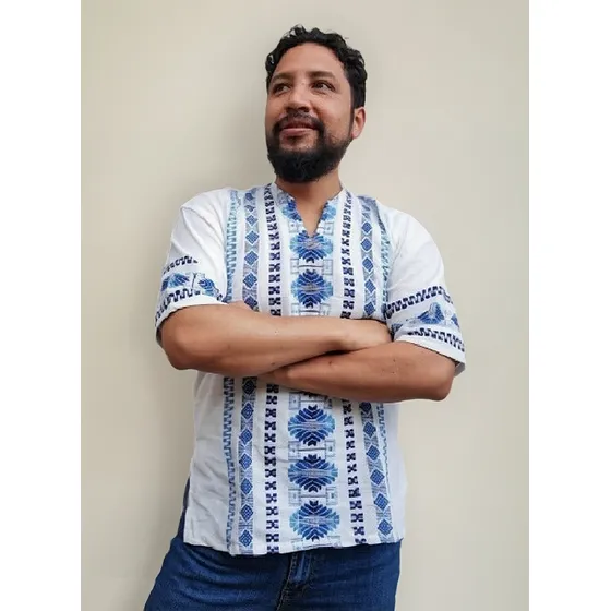 Guayabera Mexicana Hombre Fiesta Bordada Playa Casual Étnica