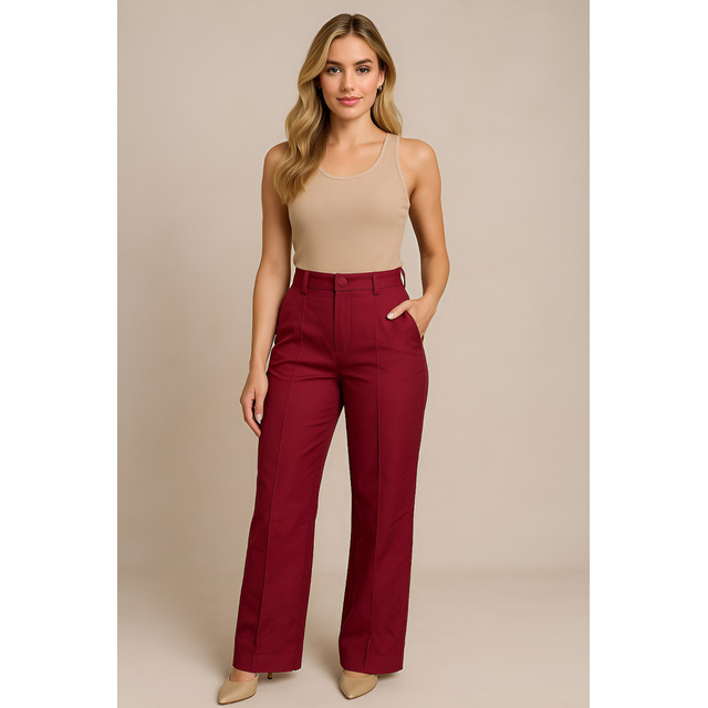 Calça Alfaiataria Feminina Cintura Alta Pantalona Social Calça Alfaiataria Feminina Cintura Alta Pantalona Social