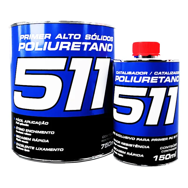 Kit Primer Hs Pu 511 Automotivo Maxi Rubber Com Catalisador
