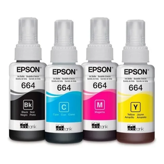 Tinta Para Impresora Epson T664 Color 4 Colores De 70 Ml
