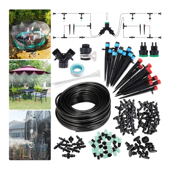Sistema Riego Jardin Pie Ft Kit Goteo Pieza Automatico Tubo