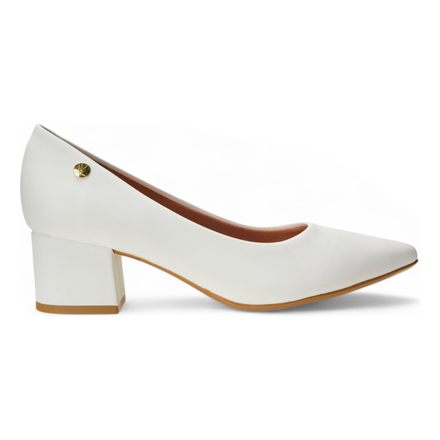 Sapato Scarpin Vizzano Pelica Salto Curto Branco Sapato Scarpin Vizzano Pelica Salto Curto Branco