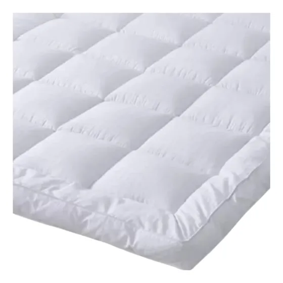 Almohadilla Pillow Mattress Topper Hoteleria 1200 Grs 300 Tc Blanco Liso Queen