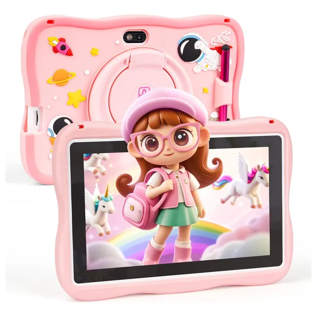 Tablets Para Niños Smart 7'' Hd 4gb+64gb Android13 Con Funda