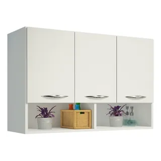 Ajl Móveis Armårio Cozinha Móveis Aéreo 3 Porta Suspenso Nicho Parede Area Lavanderia Cor Branco Ajl Móveis Armårio Cozinha Móveis Aéreo 3 Porta Suspenso Nicho Parede Area Lavanderia Cor Branco