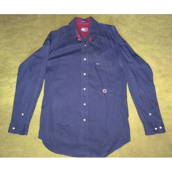 Camisa Tommy Hilfiger Original Azul De Caballero