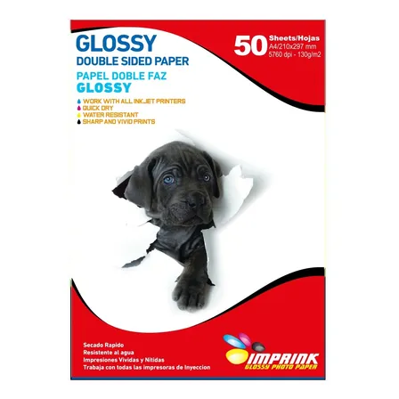 Papel Fotografico Doble Faz Glossy Brillante A4 130g/50hojas